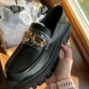 Womens Lattelier Loafer Chain Shoes Black